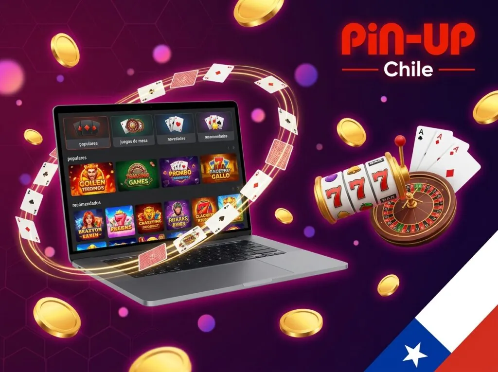 Navega por el catálogo de tragamonedas y juegos de casino de Pin-Up Chile.